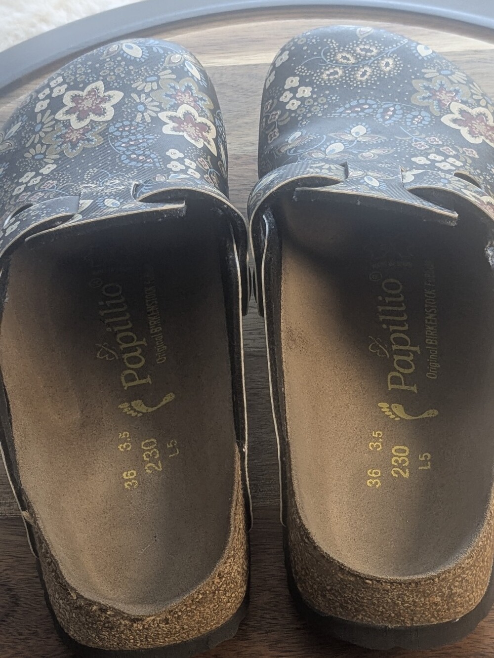 Papillio Birkenstock Floral Clogs EU 36 US 5 5.5 Black Boho Comfort Shoes - Picture 5 of 14